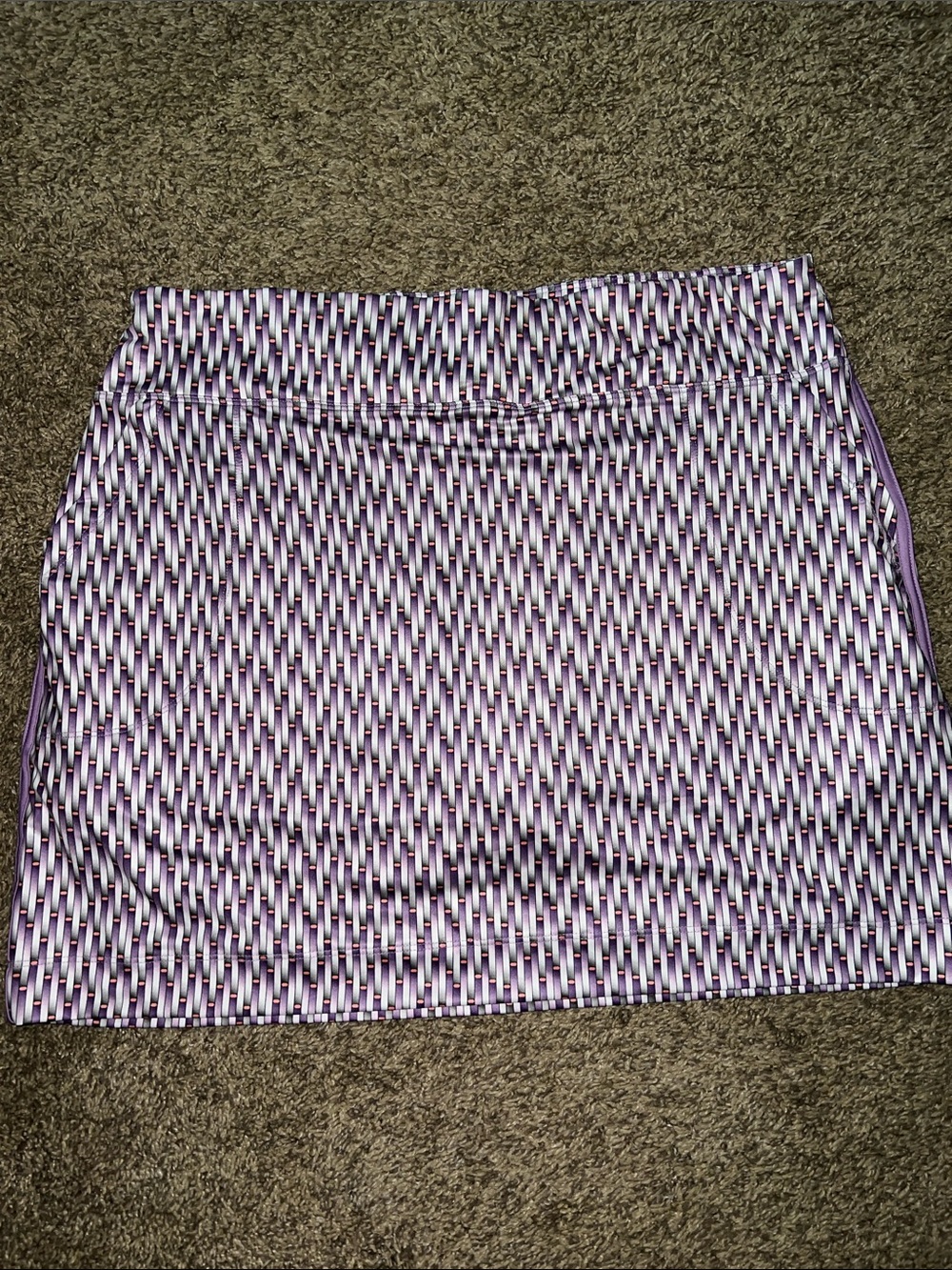 Women's Purple Patterned Stretch Skort